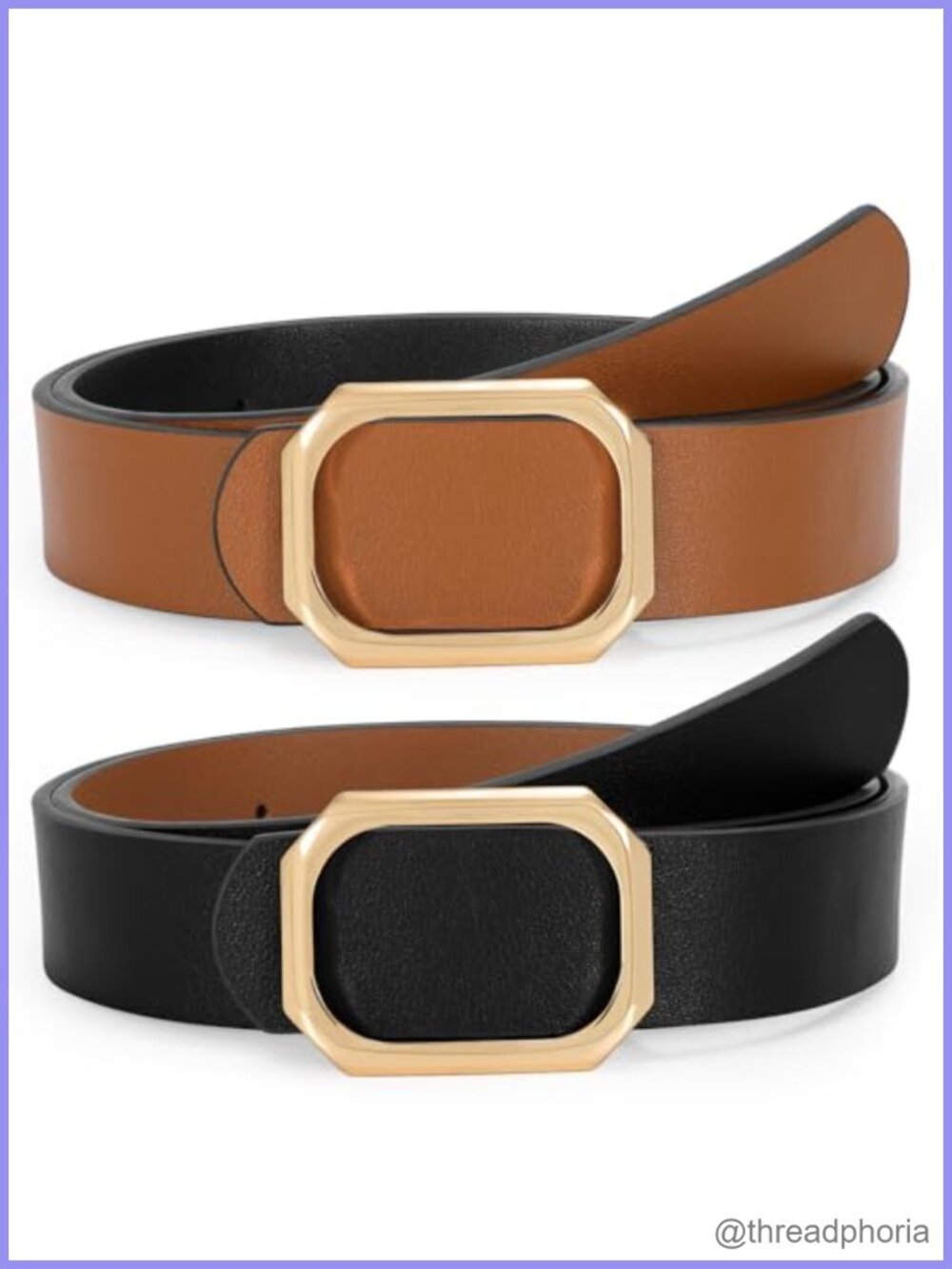 Women Reversible Leather Belt for Jeans Pants Dresses Vegan PU 1.3"